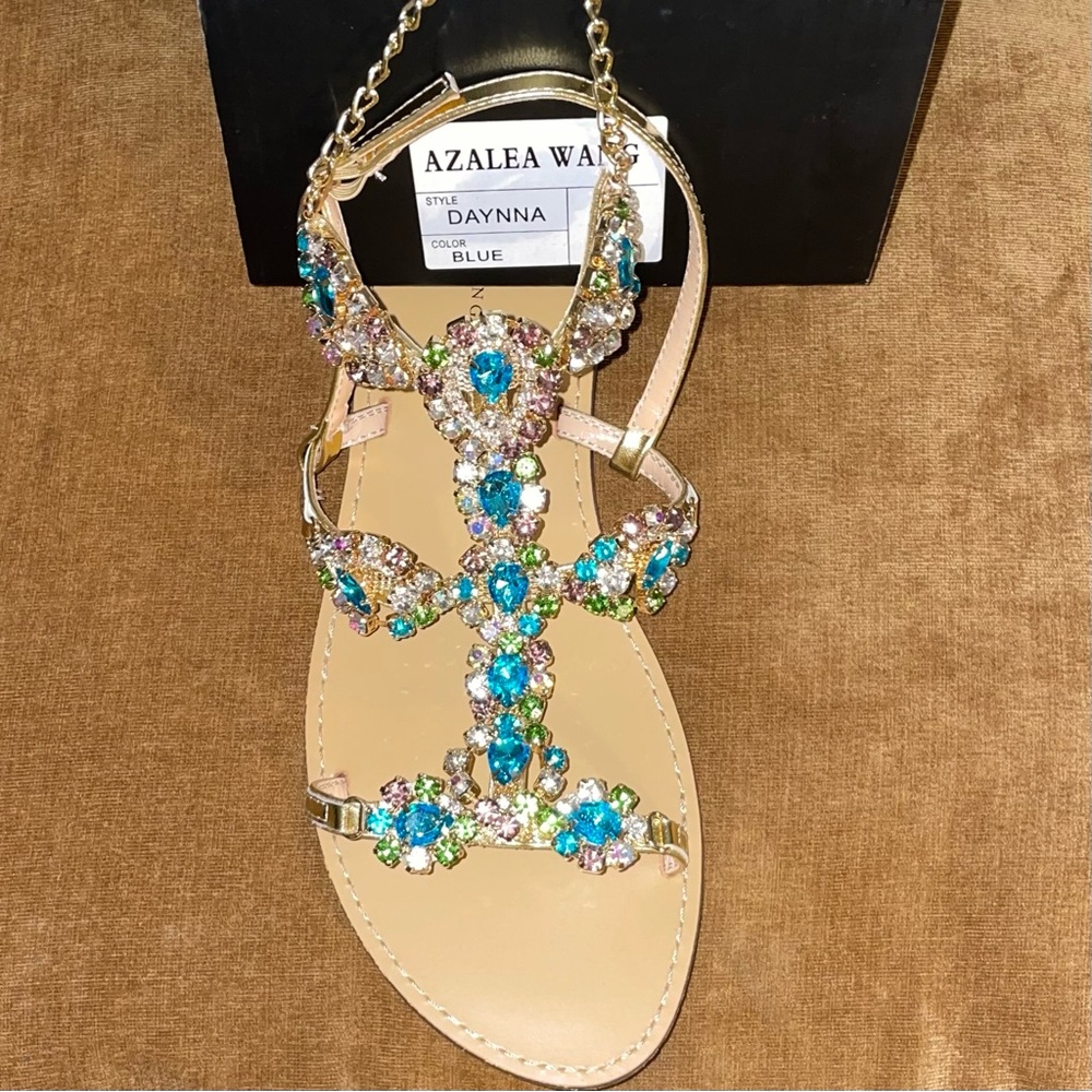 Women(10) Azalea Wang Daynna jeweled/sandal/strap - Picture 3 of 10